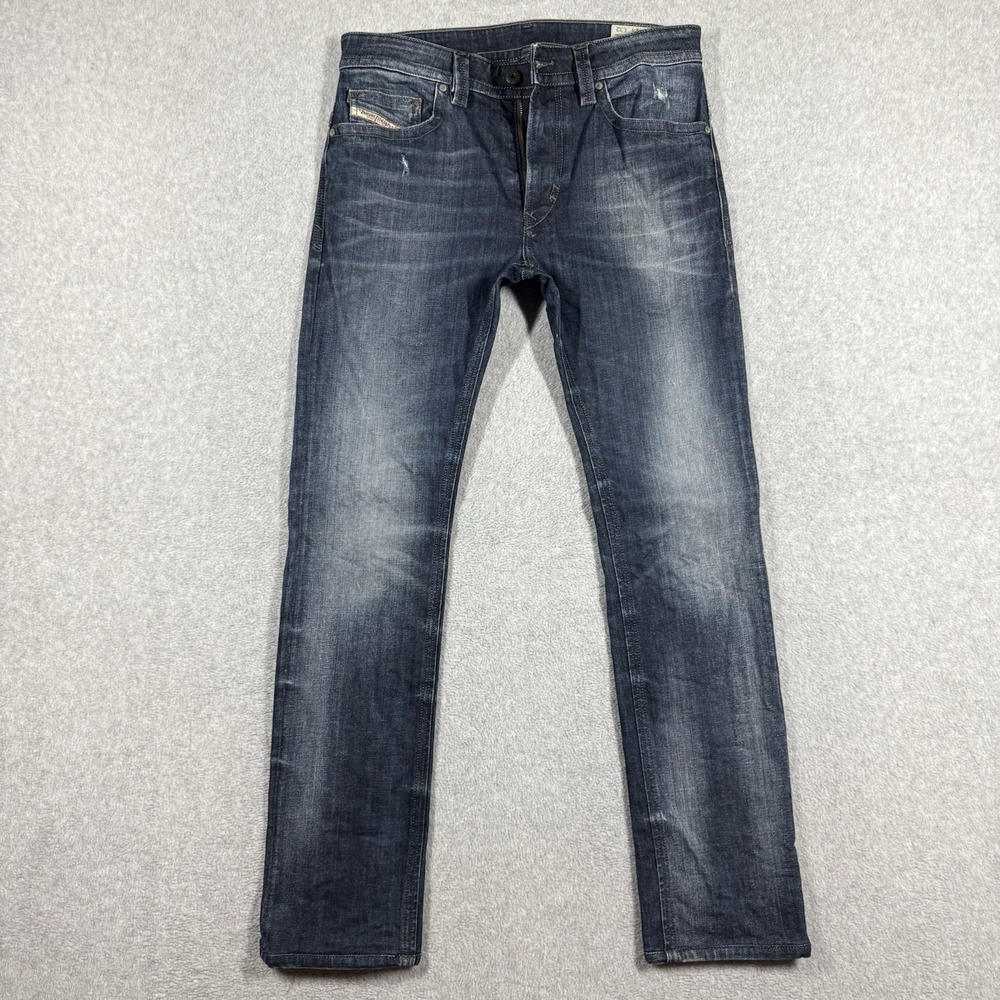Diesel Thavar Jeans Men 28x30 Blue Slim Skinny Crazy Wash Opium Faded Stretch